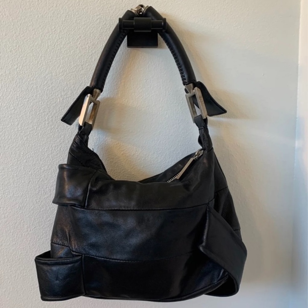 Fendi leather wrap shoulder bag.